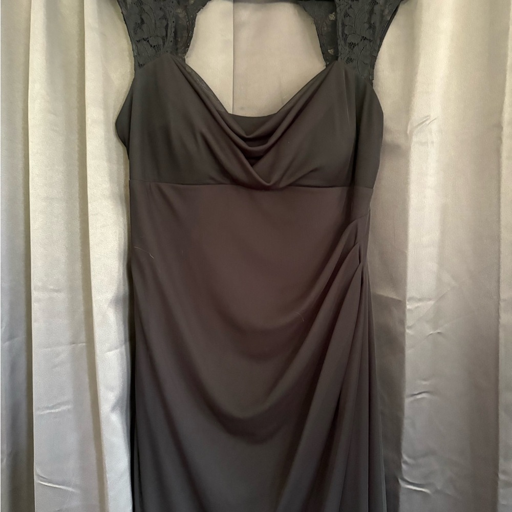 Xscape Black Dress with Lace Detail
